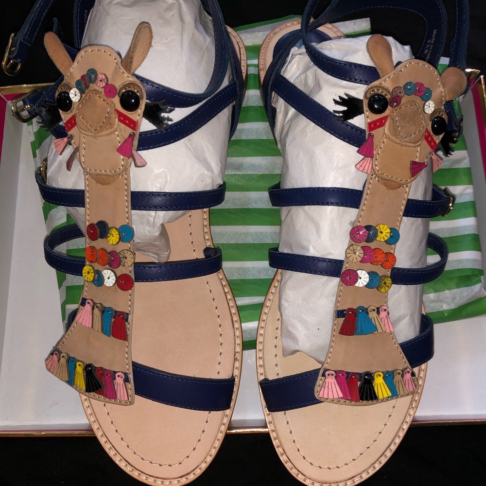 Kate Spade Sahara Spice Things Up Colorful Camel  Sandals 🐪 9.5 NEW